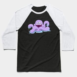 Purple Octopus With Water Baseball T-Shirt